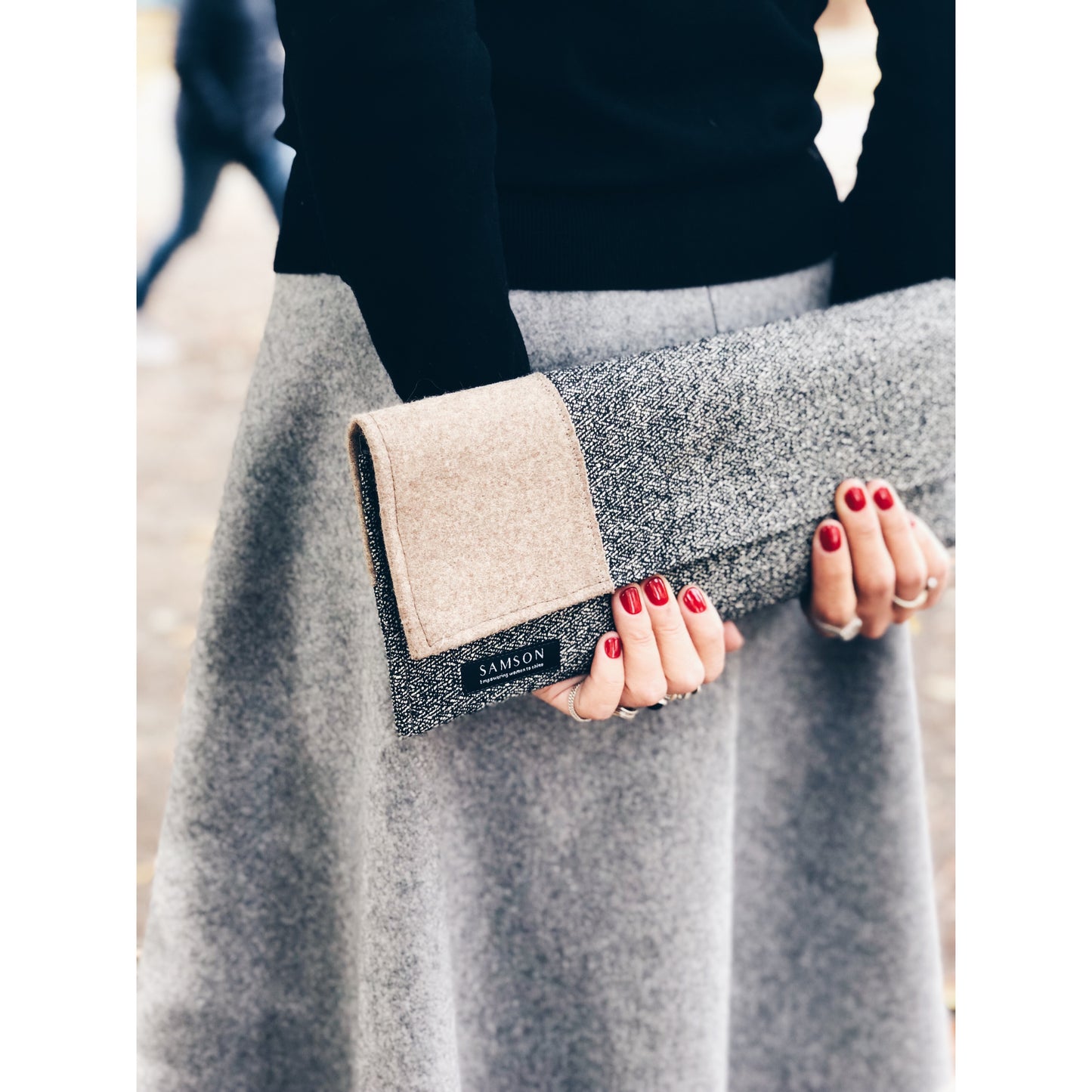 Wool grey skirt