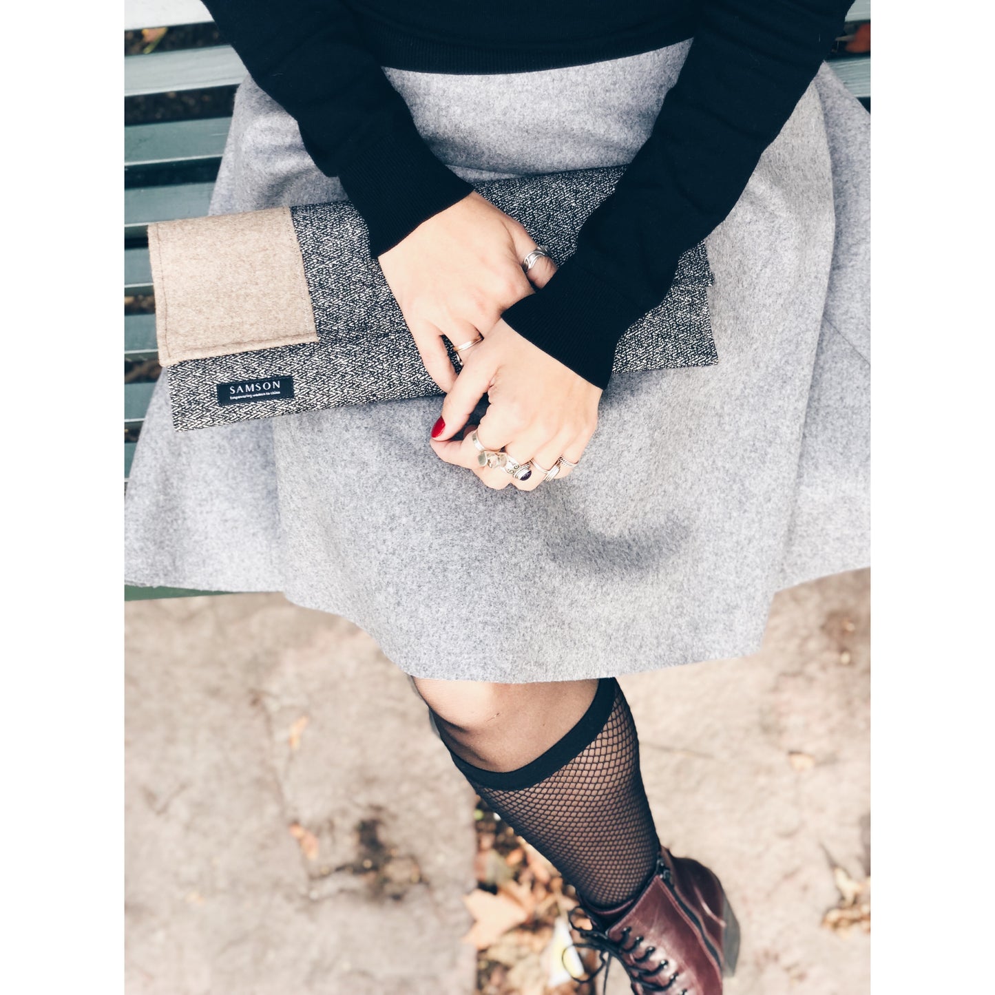 Wool grey skirt